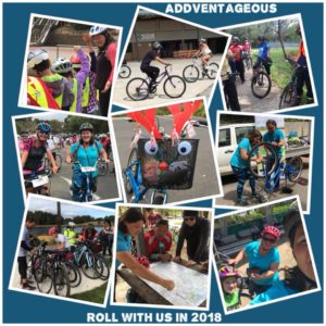 female cyclists encouraging other riders to join them