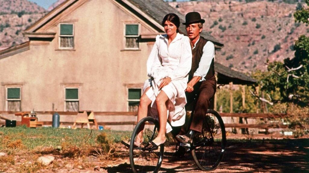 movie scenes with women riding bicycles